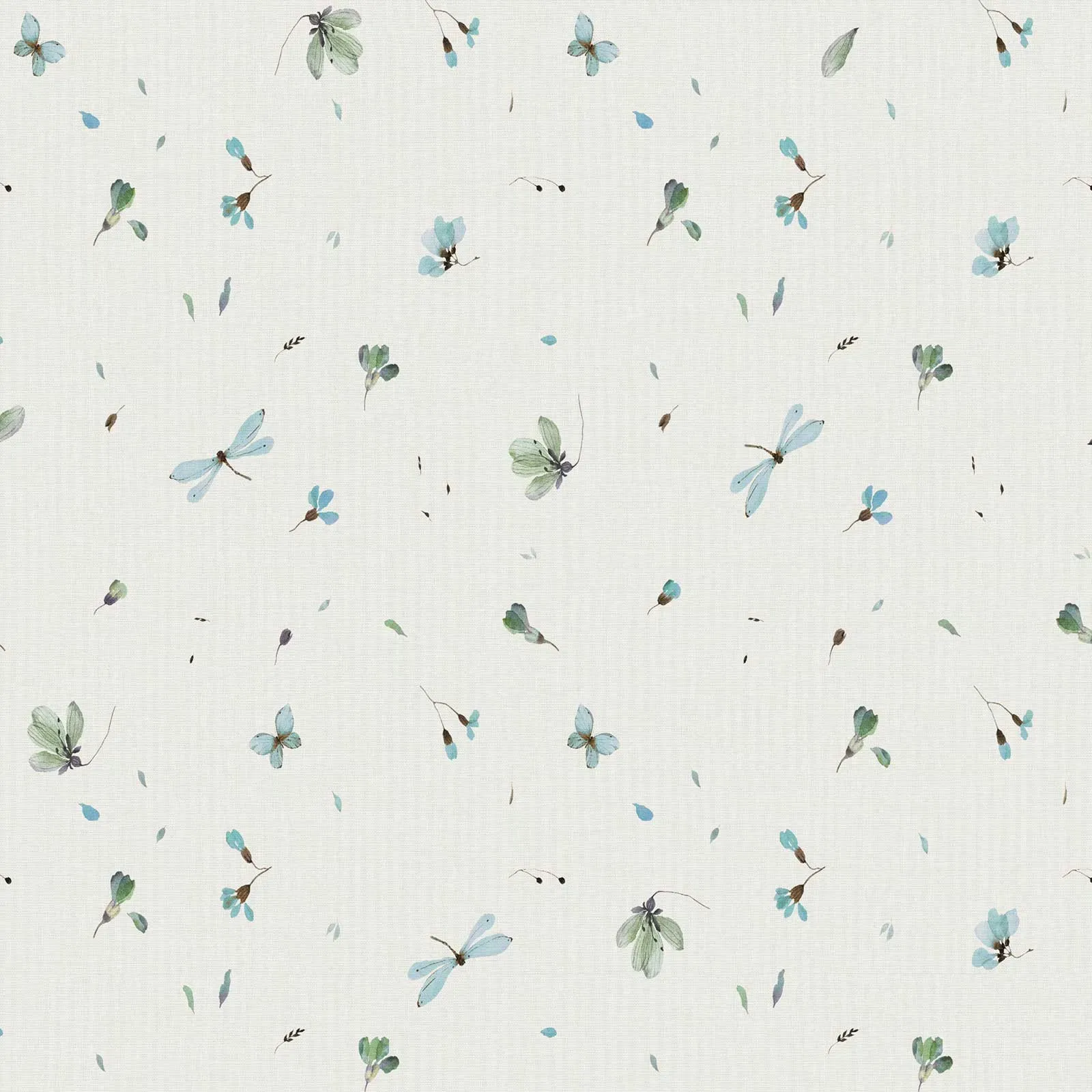 Plisseestoff 4324 Blumen blau