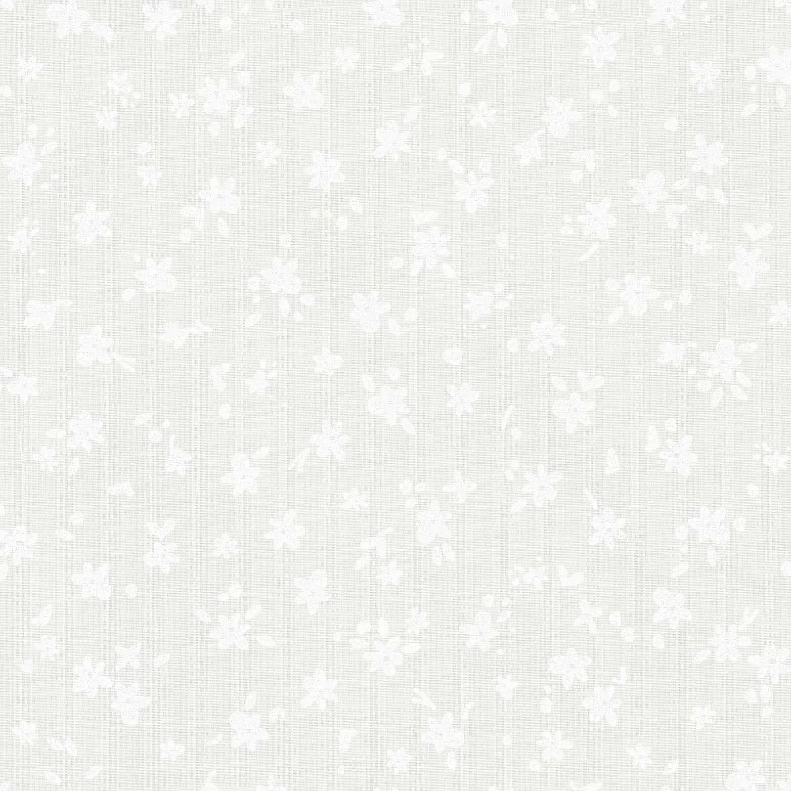 Plisseestoff 4325 Blumen weiß
