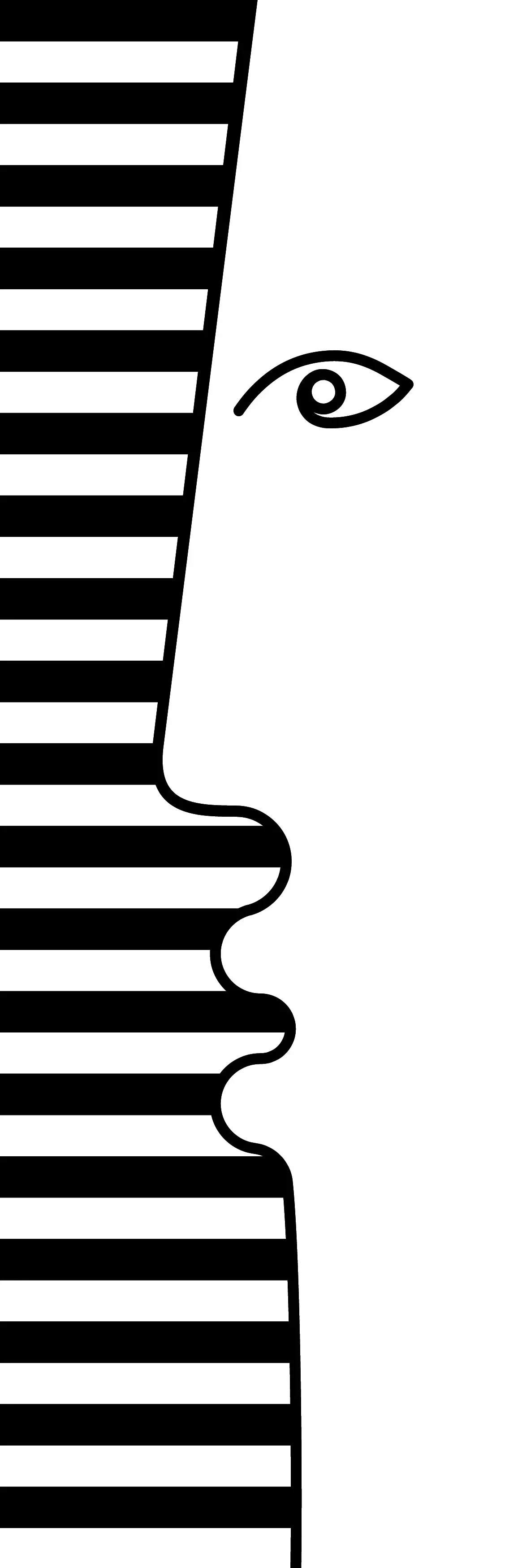 Flächenvorhang mit Gesicht