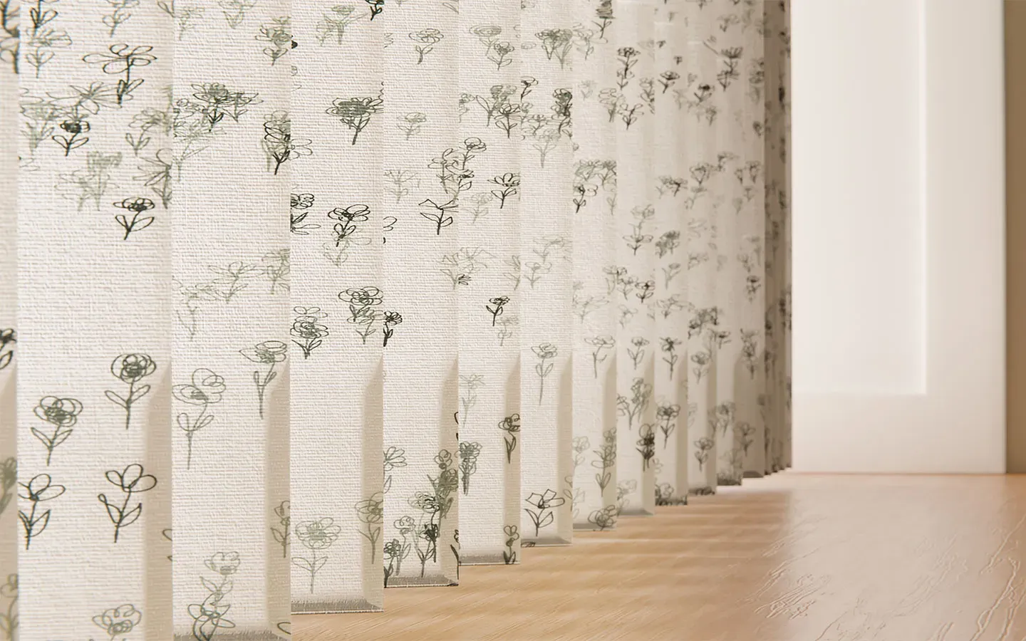 Lamellenvorhang mit Blümchendesign