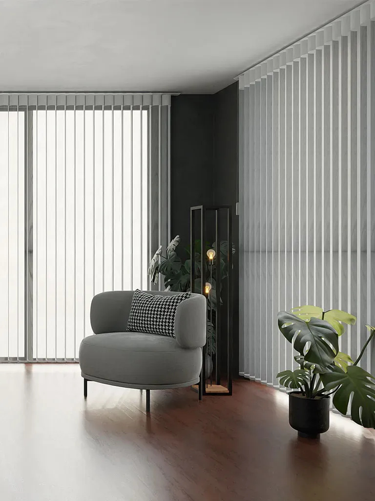 Wahnzimmer mit Teba-Lamellenvorhang