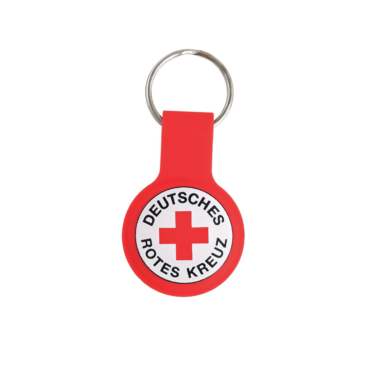 Silikon-Anhänger für AirTag, VE = 3 Stück Roter Anhänger für Airtag in Rot mit DRK-Rundlogo